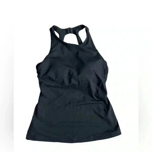 Athleta  32 B/C Black Maldives High Neck Tankini Top Swim